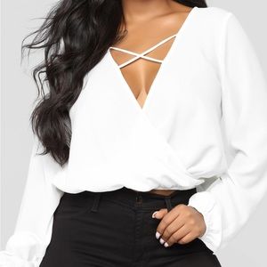 Ivory fashion nova long sleeve top
